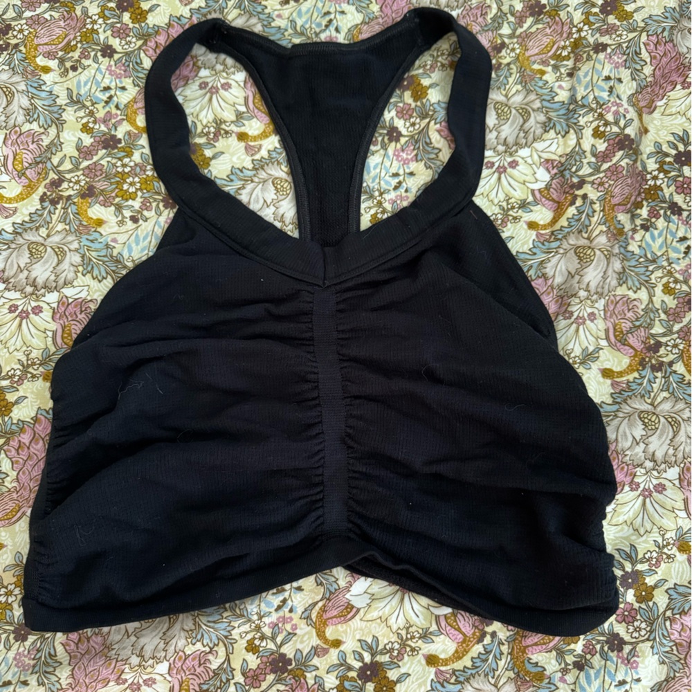 Anthropologie Black Textured Halter Top